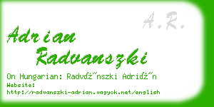 adrian radvanszki business card